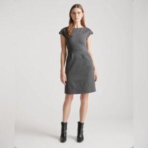 Quince Ultra-Stretch Pont Cap Sleeve Dress (Size L)